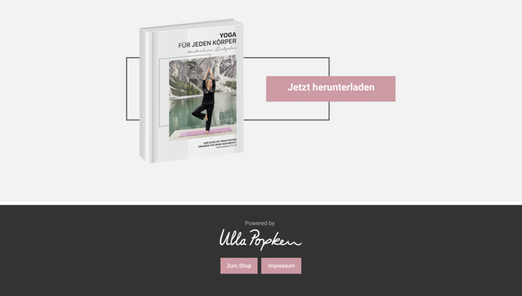 E-Book Mockup des Whitepapers Yoga für jeden Körper