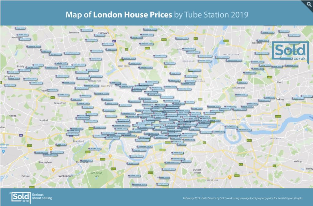 Infografik Map of London House Prices