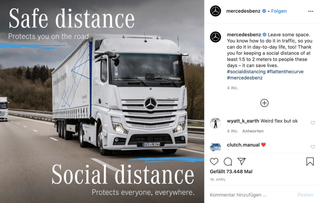 Mercedes Benz Instagram Post