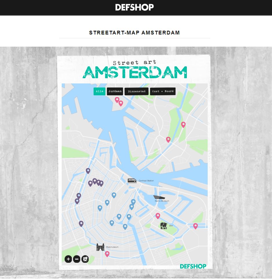 DefShop Streetart Map Amsterdam